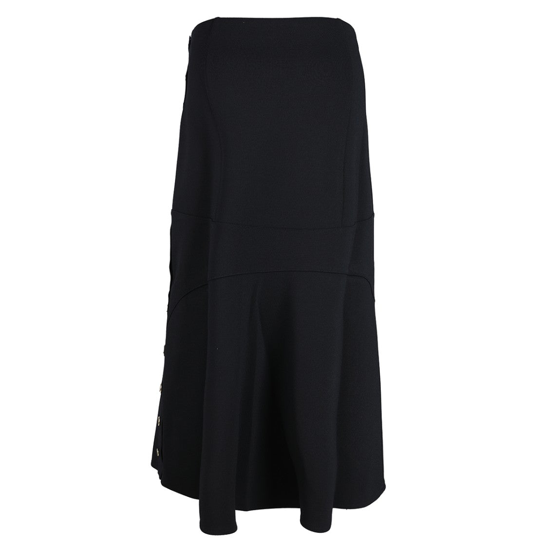 Givenchy Black Midi Skirt With Lateral Button Detailing