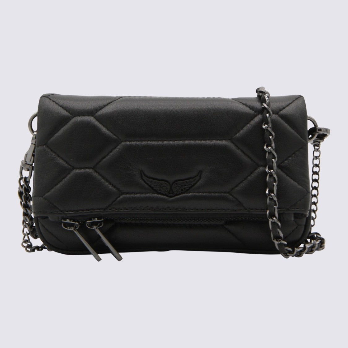 Zadig & Voltaire Quilted Black Leather Rock Nano Xl Shoulder Bag
