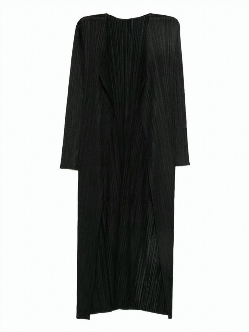 Pleats Please Pleated Open-Front Cardigan With Three-Quarter Sleeves
