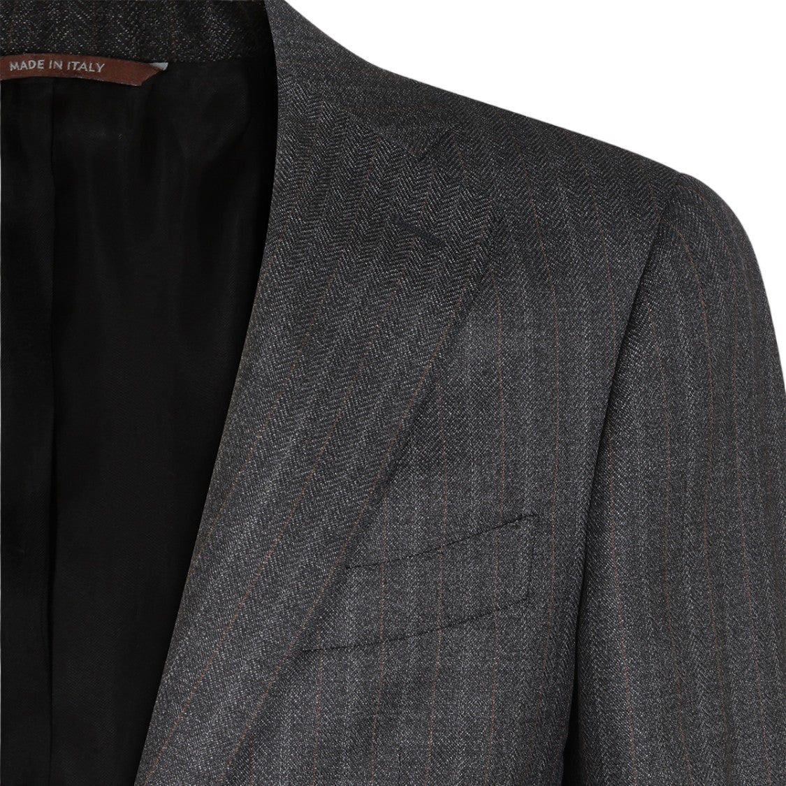 Canali Tailored Grey Suit With Notched Lapel And Subtle Check Pattern