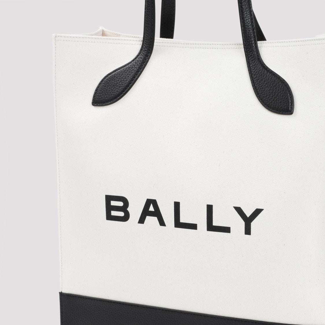 Bally White And Black Logo Shopping Bag