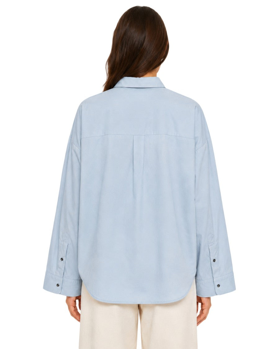 Nine In The Morning Heavenly Light Blue Classic Collar Cotton Shirt