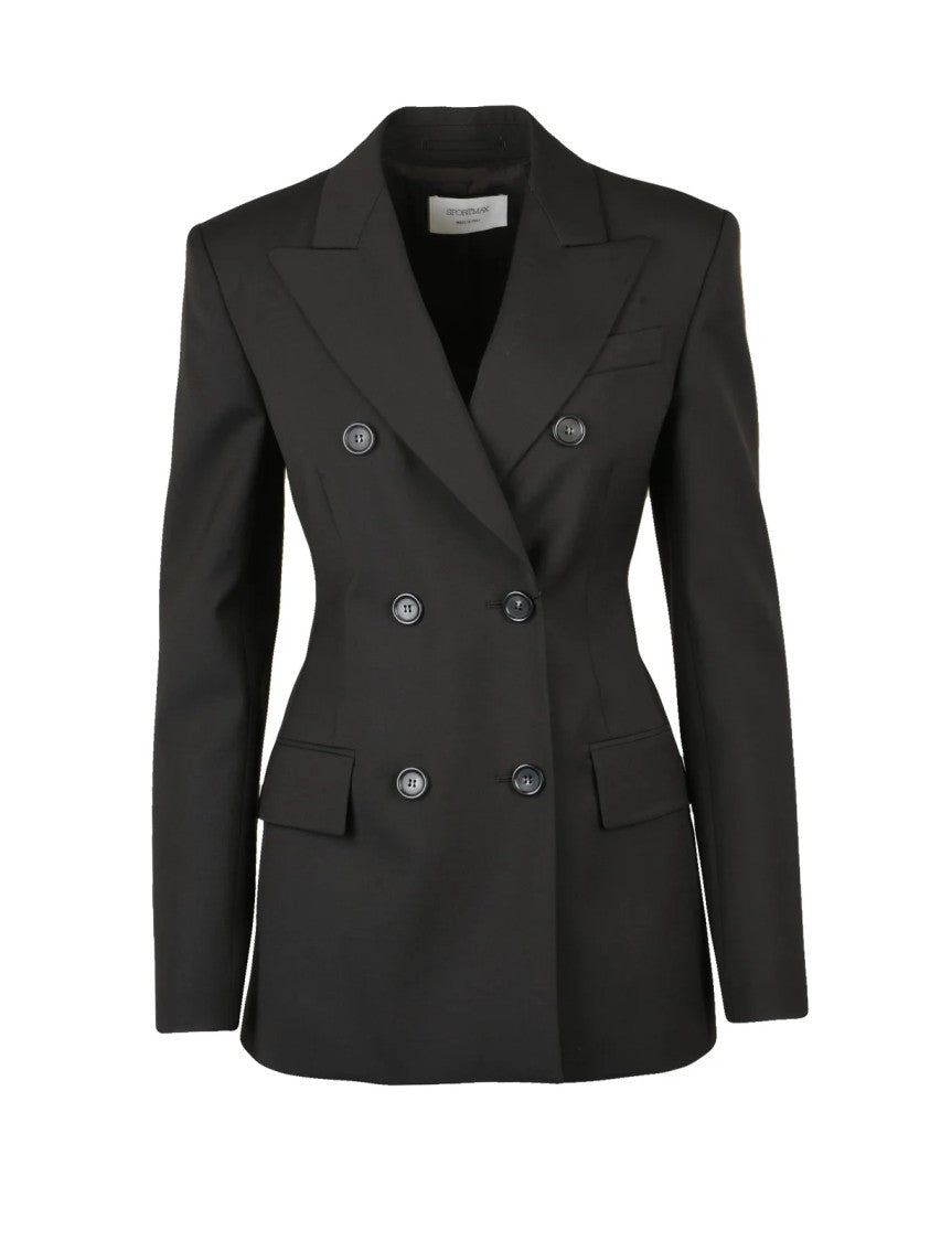 Sportmax Black Virgin Wool Double-Breasted Jacket