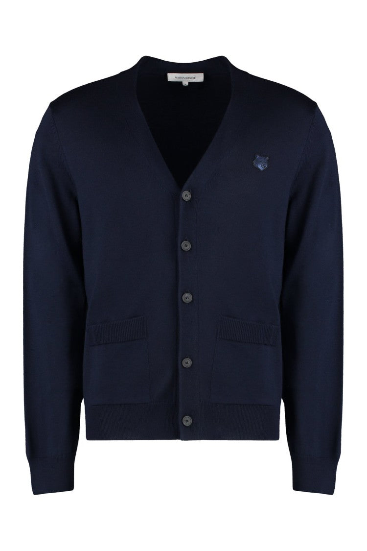 Maison Kitsuné Wool Cardigan With Button-Up Front