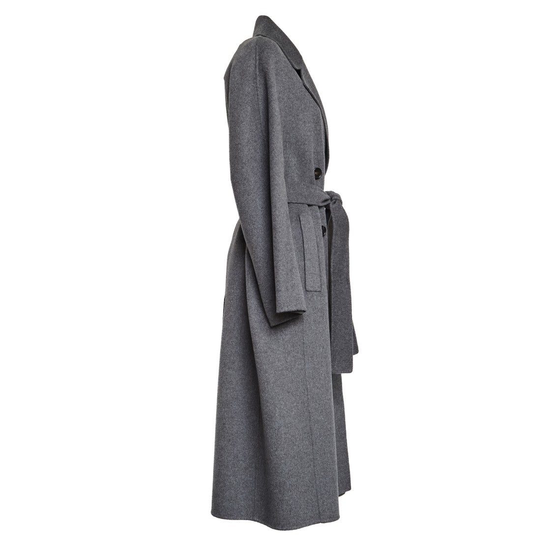 Max Mara Straight-Line Double Wool Coat With Hand-Stitched Detailing
