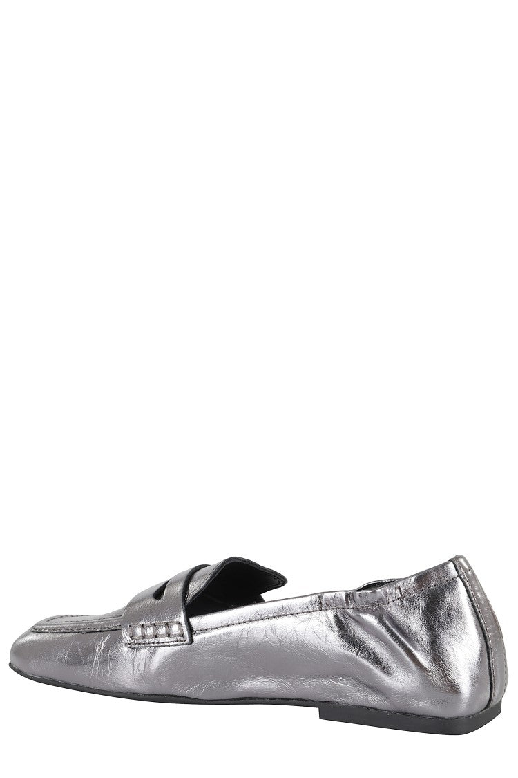 Ash Glossy Metallic Silver Moccasin