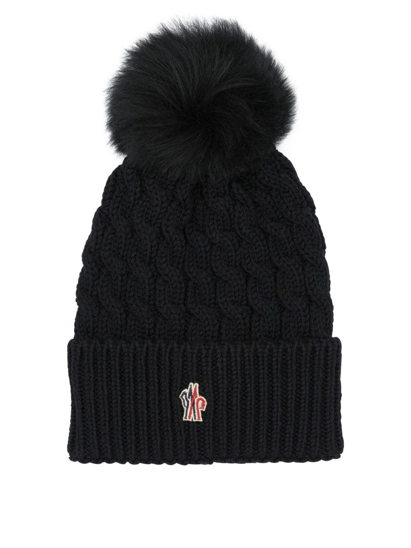Moncler Grenoble Fitted Wool Beanie With Braided Design