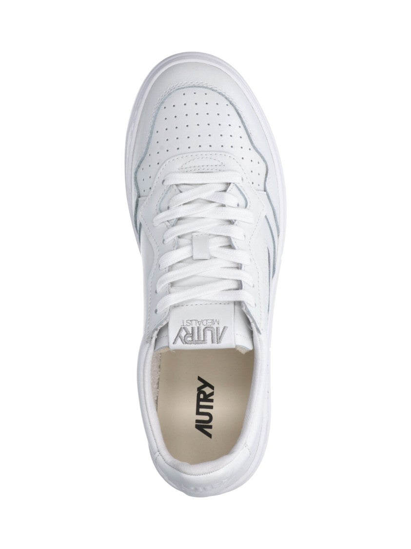 Autry White Medalist Calf Leather Sneakers