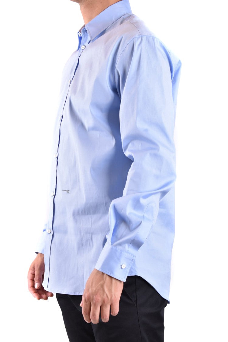 Dsquared2 Button-Down Blue Shirt With Smooth Texture