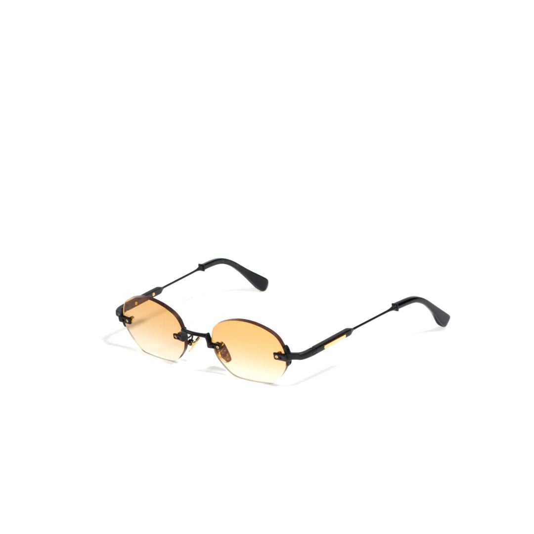 John Dalia Marshall Rimless Hexagonal Sunglasses With Gradient Amber Lenses