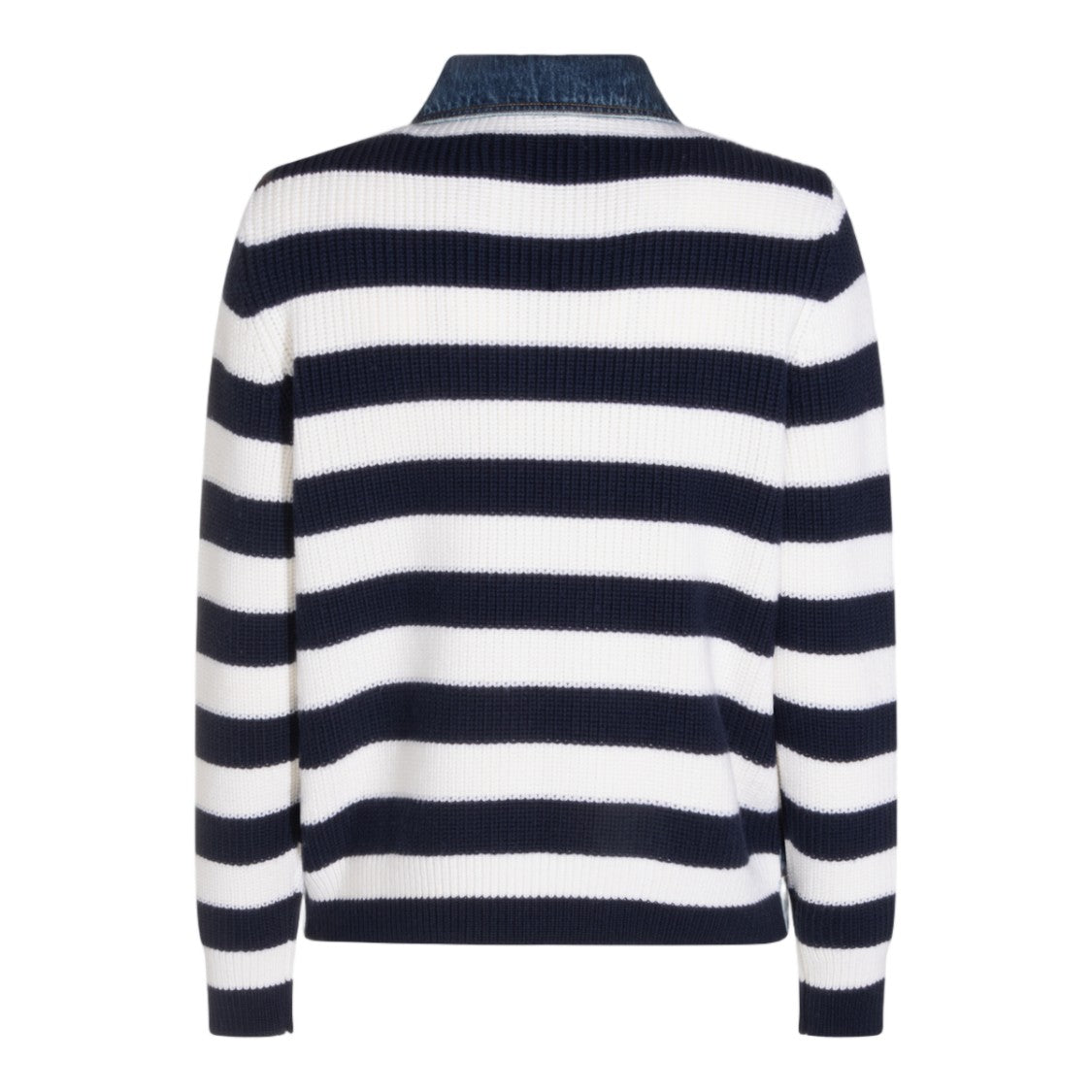 Dolce & Gabbana Denim And Knitted Striped Casual Jacket