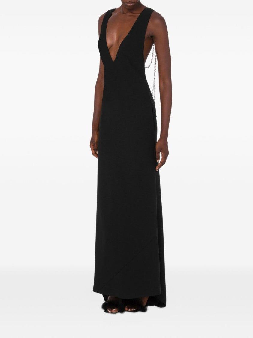 Moschino Black Silk And Nylon Slip Dress