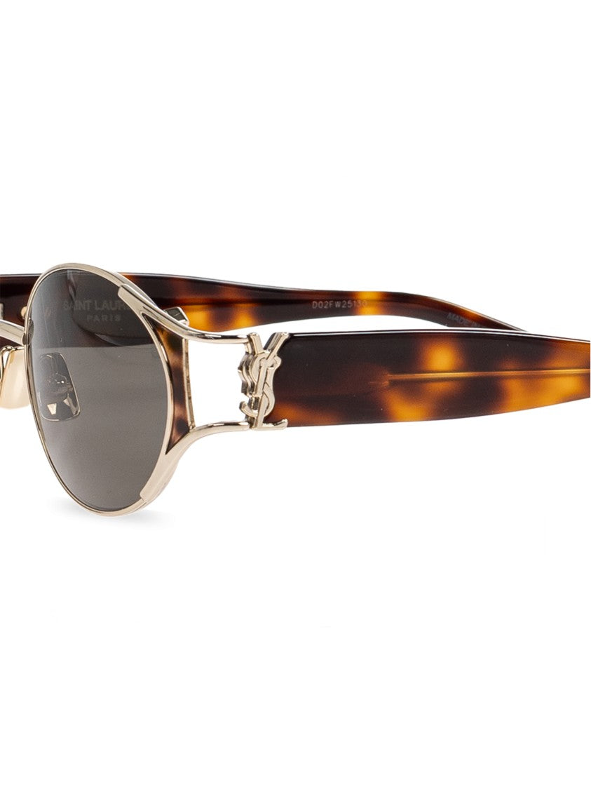 Saint Laurent Sl 919 Oval Metallic Tortoiseshell Sunglasses