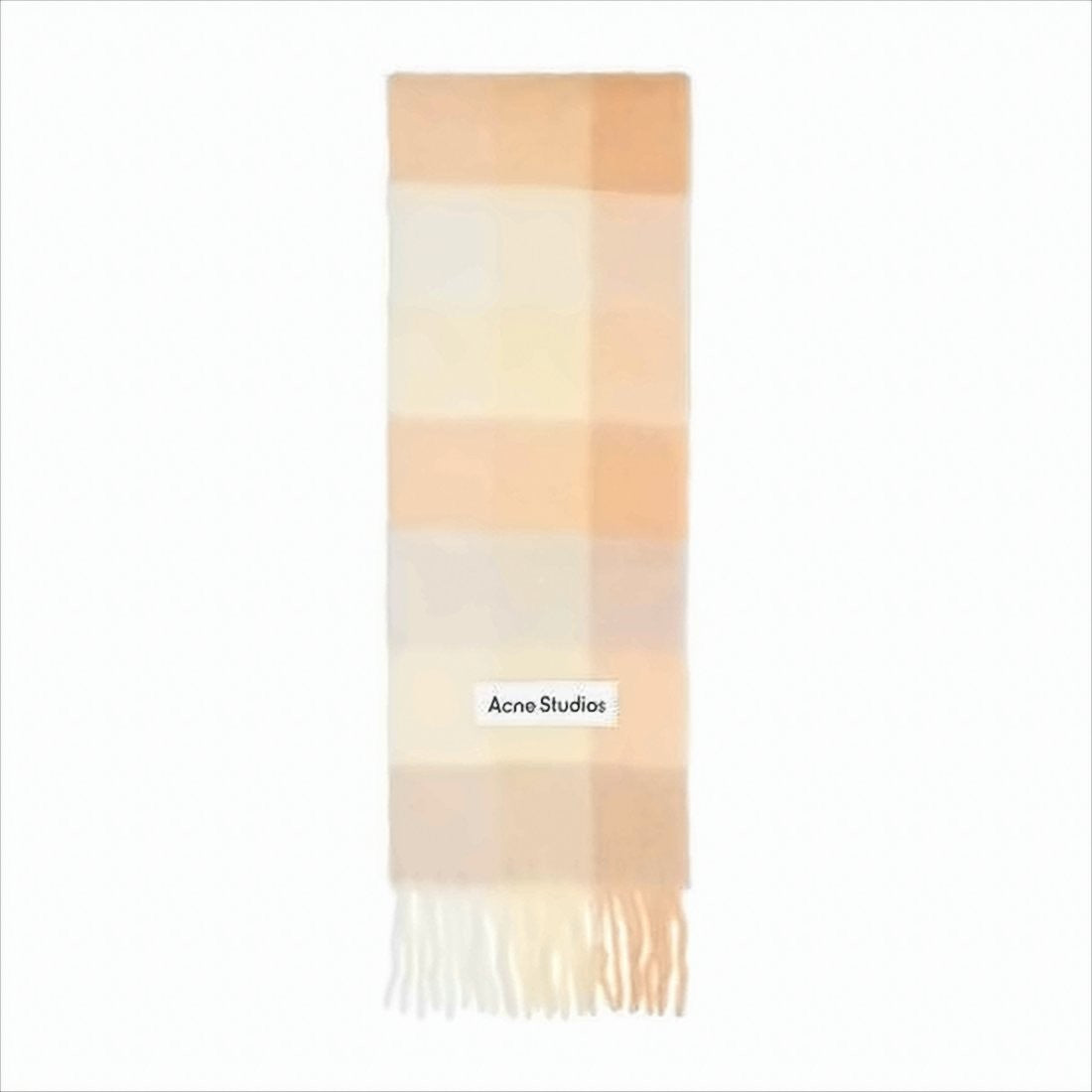 Acne Studios Checkered Fringe Scarf In Warm Tones
