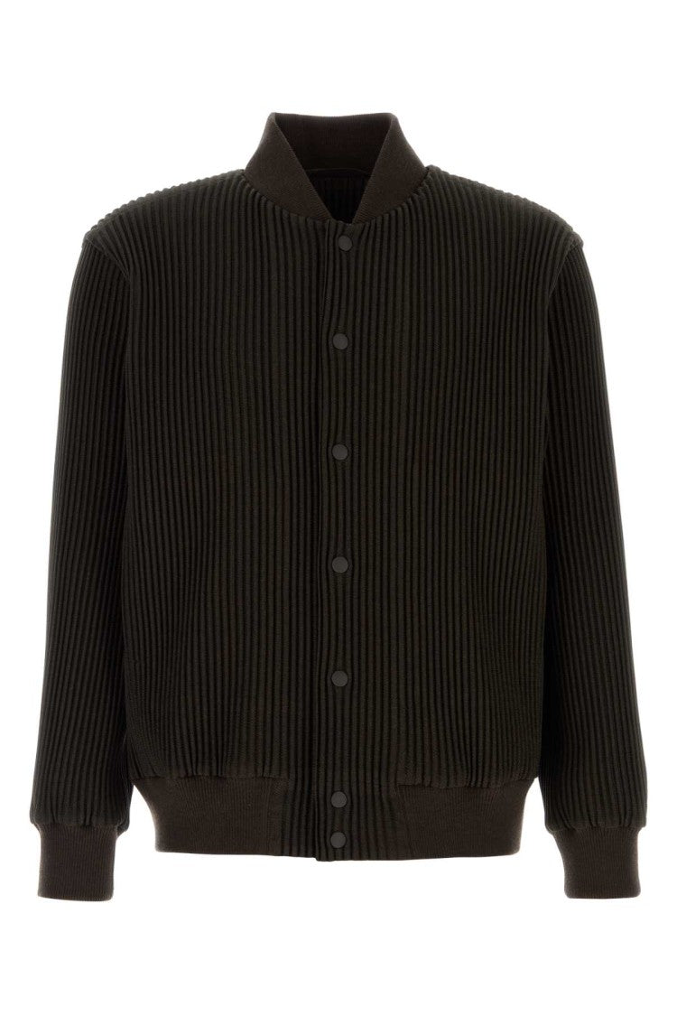 Homme Plissé Issey Miyake Dark Brown Polyester Bomber Jacket