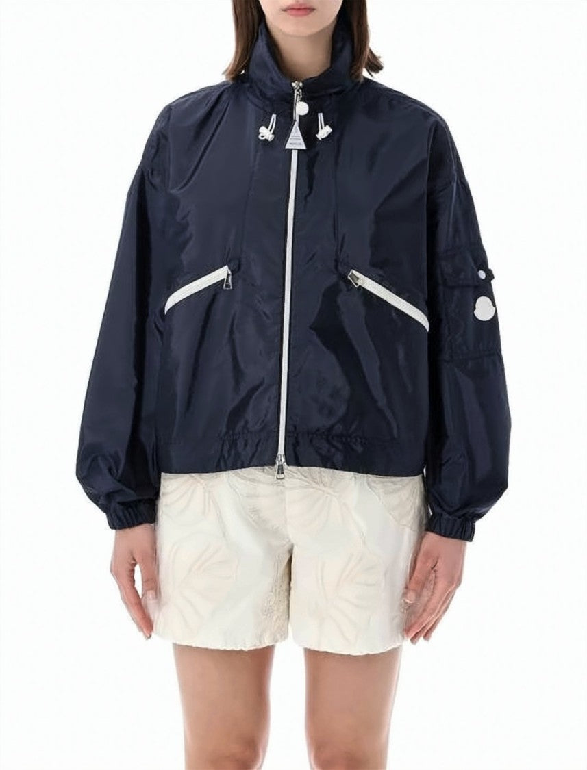 Moncler Lightweight Shiny Jacket With High Collar