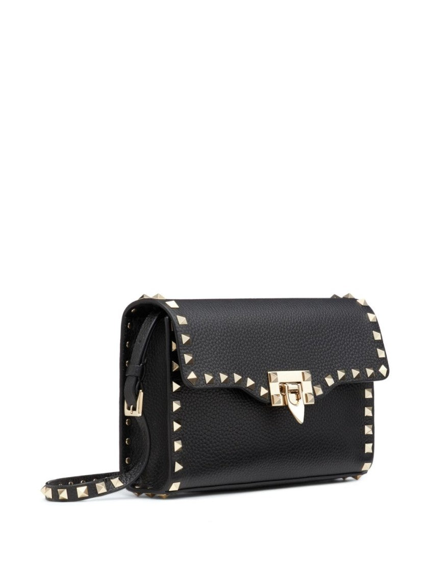 Valentino Garavani Textured Leather Rectangular Bag With Pyramid Studs