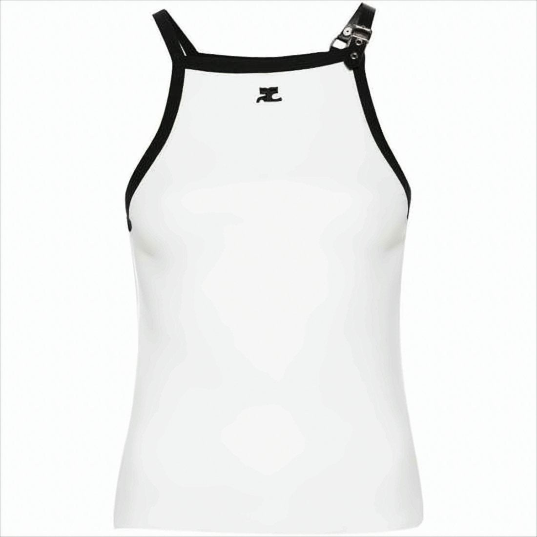 Courrèges Fitted Sleeveless Top With Contrasting Straps