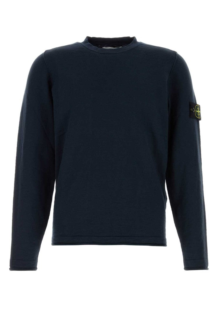 Stone Island Midnight Blue Cotton Blend Sweater