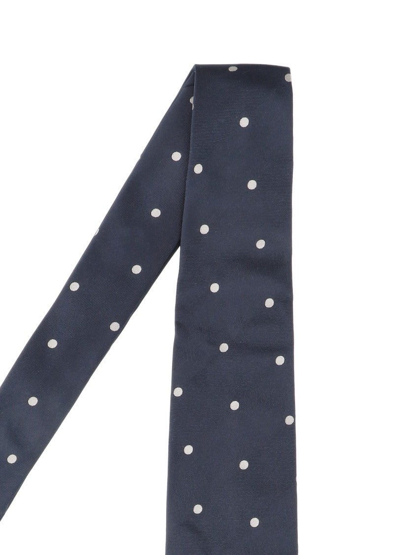 Lardini Silk Necktie With Polka Dot Pattern