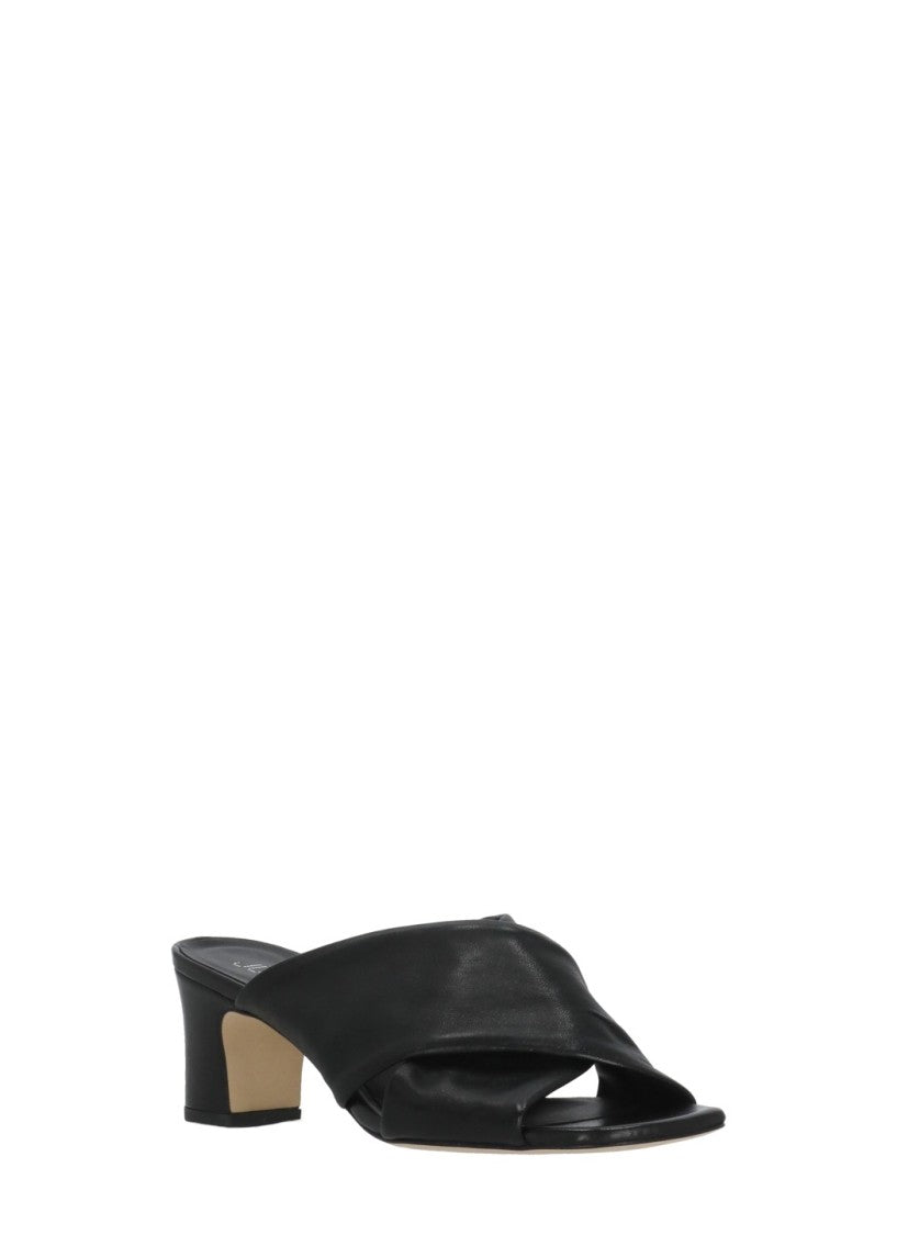Juilie Dee Black Upper Crossed Bands Sandals