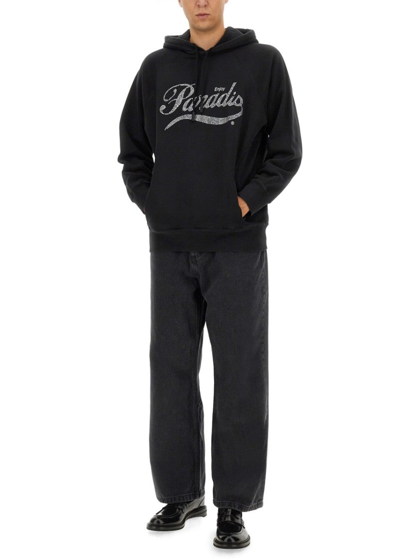 3.Paradis Relaxed Fit Black Hoodie
