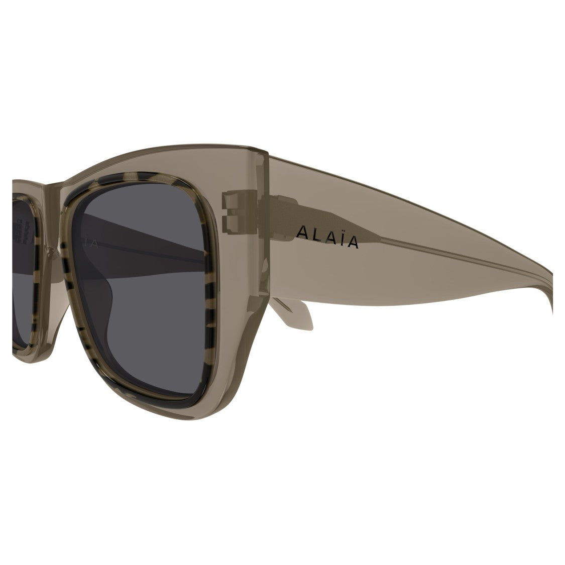 Azzedine Alaïa Aa0090s Oversized Square Sunglasses In Translucent Taupe