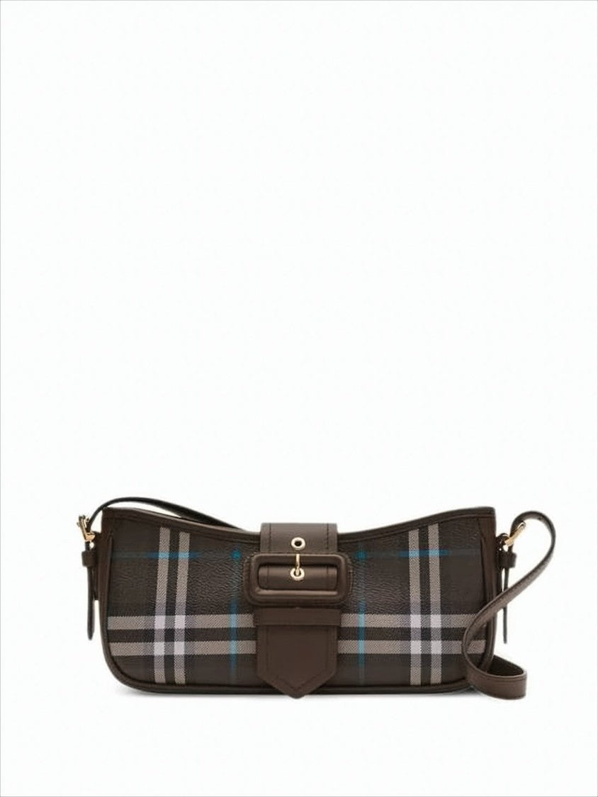 Burberry Structured Shoulder Bag With Classic Check Pattern