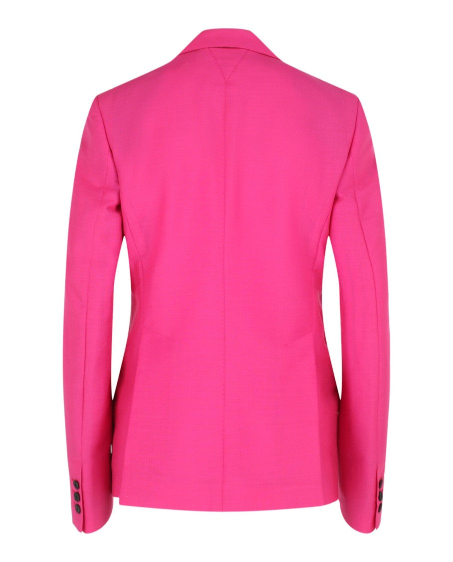 Versace Mohair Blend Blazer With Notched Lapel And Relaxed Fit