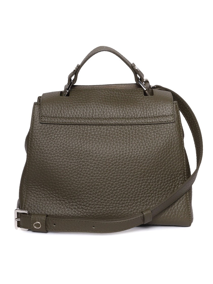 Claudio Orciani Structured Calf Leather Handbag With Top Handle