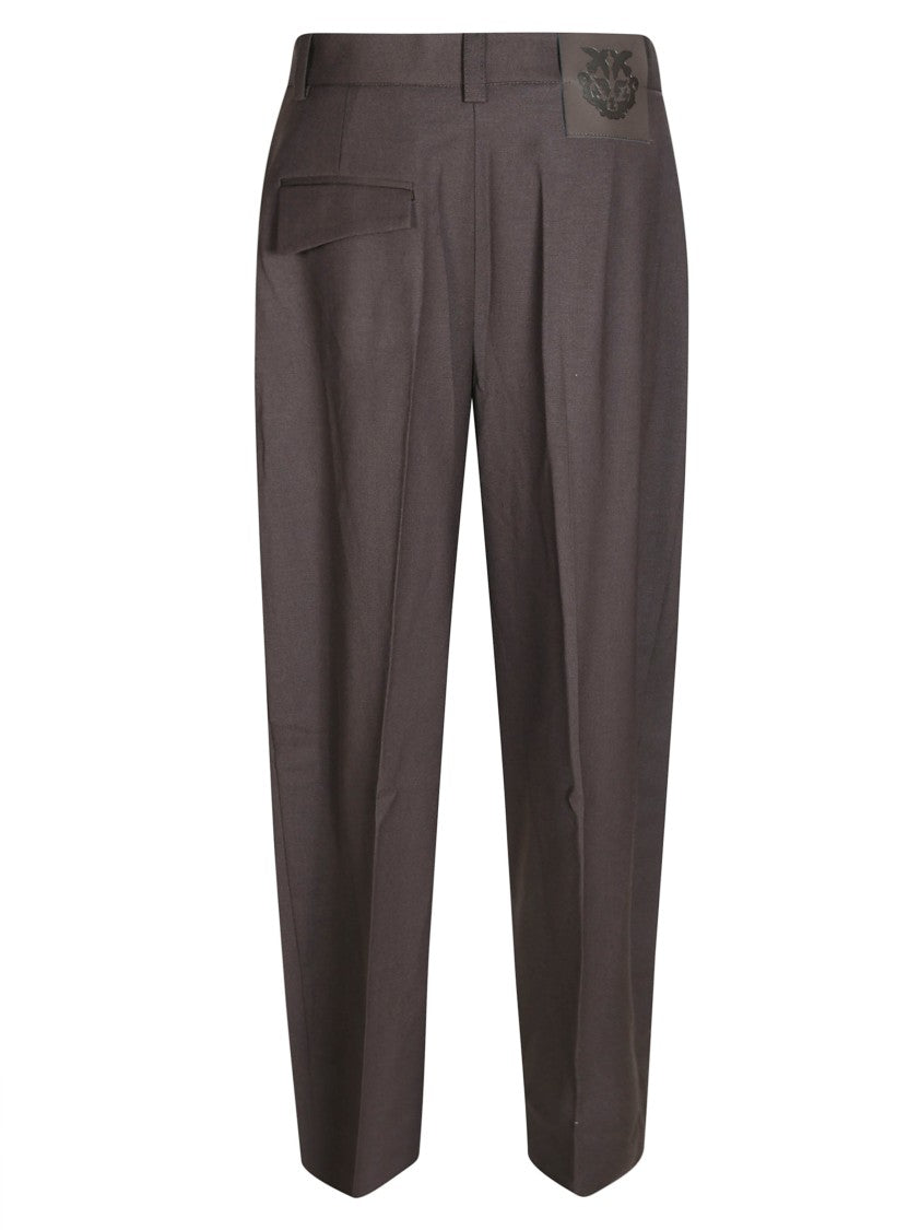Pinko Balbino Diagonale Embossed Mid-Rise Trousers