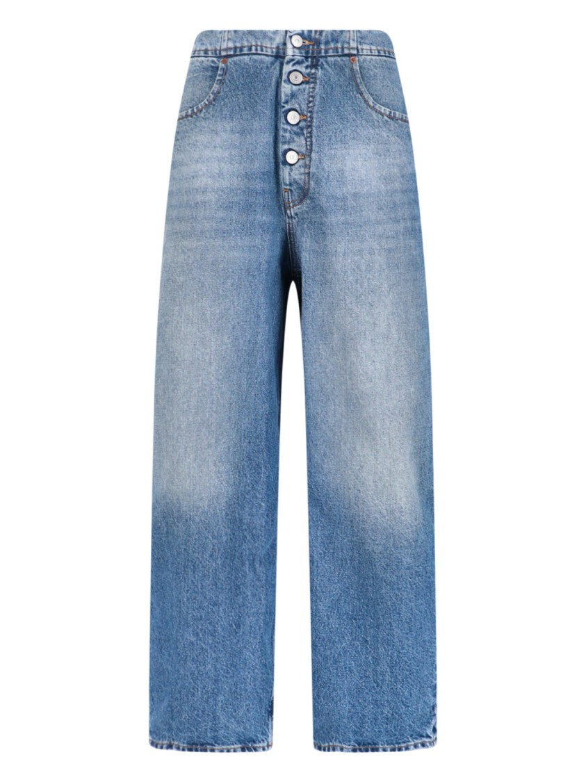 Mm6 By Maison Margiela Light Blue Straight-Leg Denim Jeans