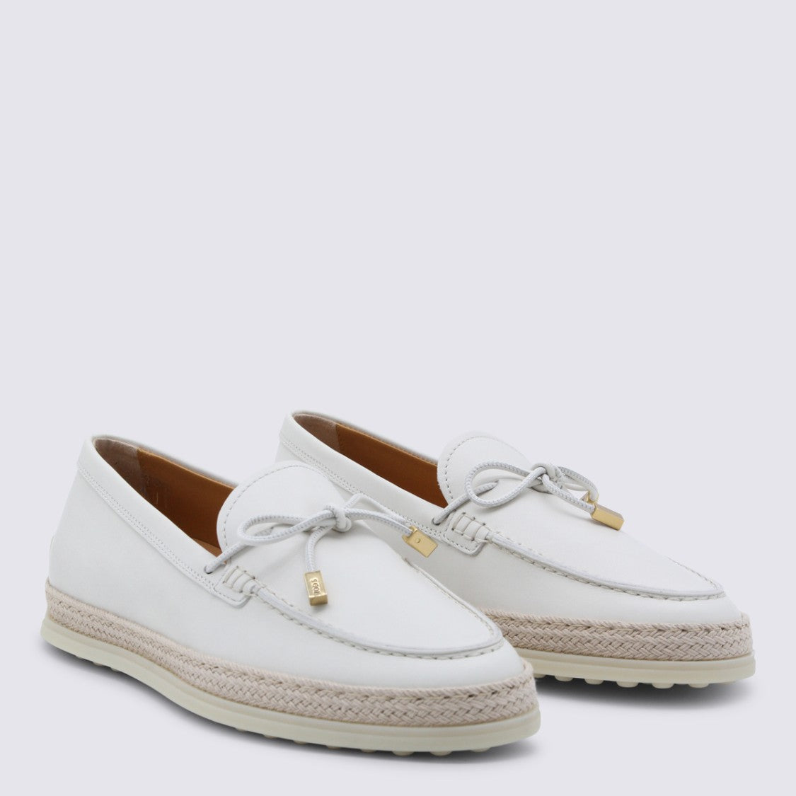 Tod's White Minimalist Flat Shoes