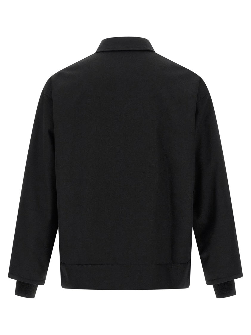Comme Des Garçons Light Wool Blend Overshirt With Adjustable Hem And Snap Button Details