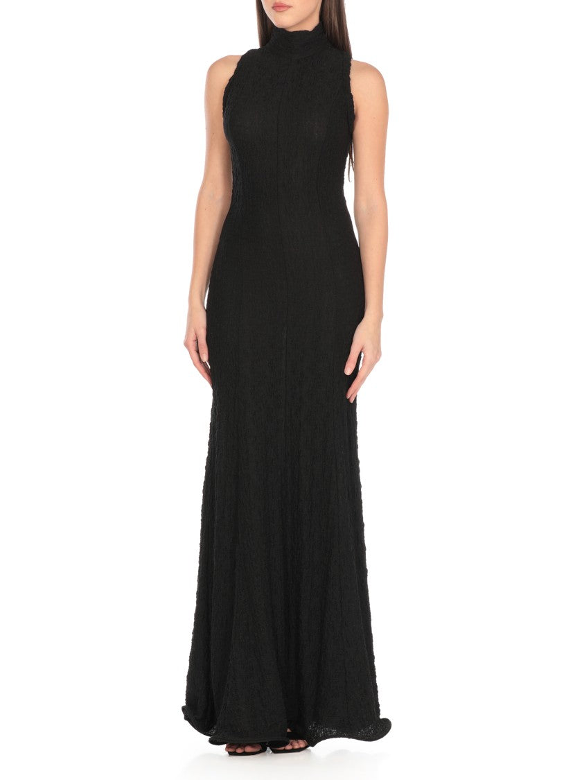 Msgm Black Cotton Dress