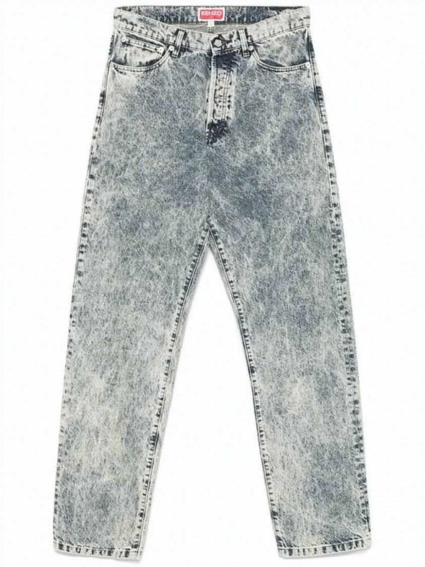 Kenzo Relaxed-Fit Denim Pants With Acid-Wash Effect