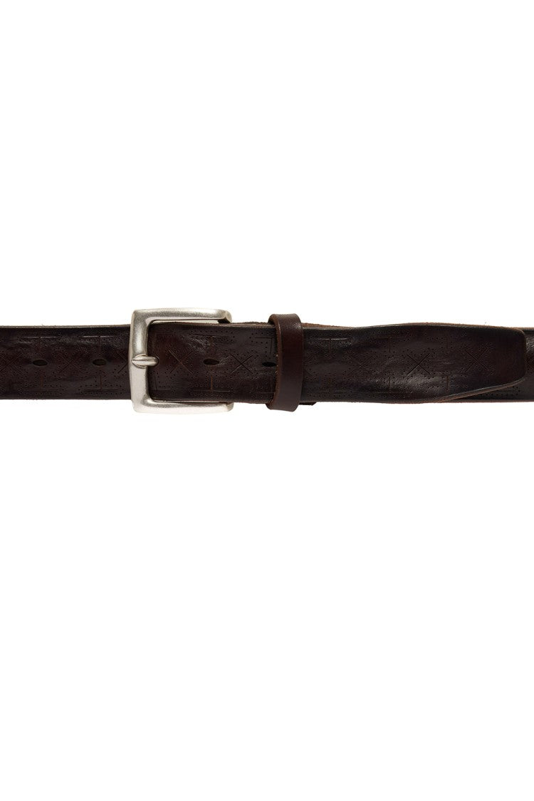 Orciani Laser-Cut Leather Casual Belt