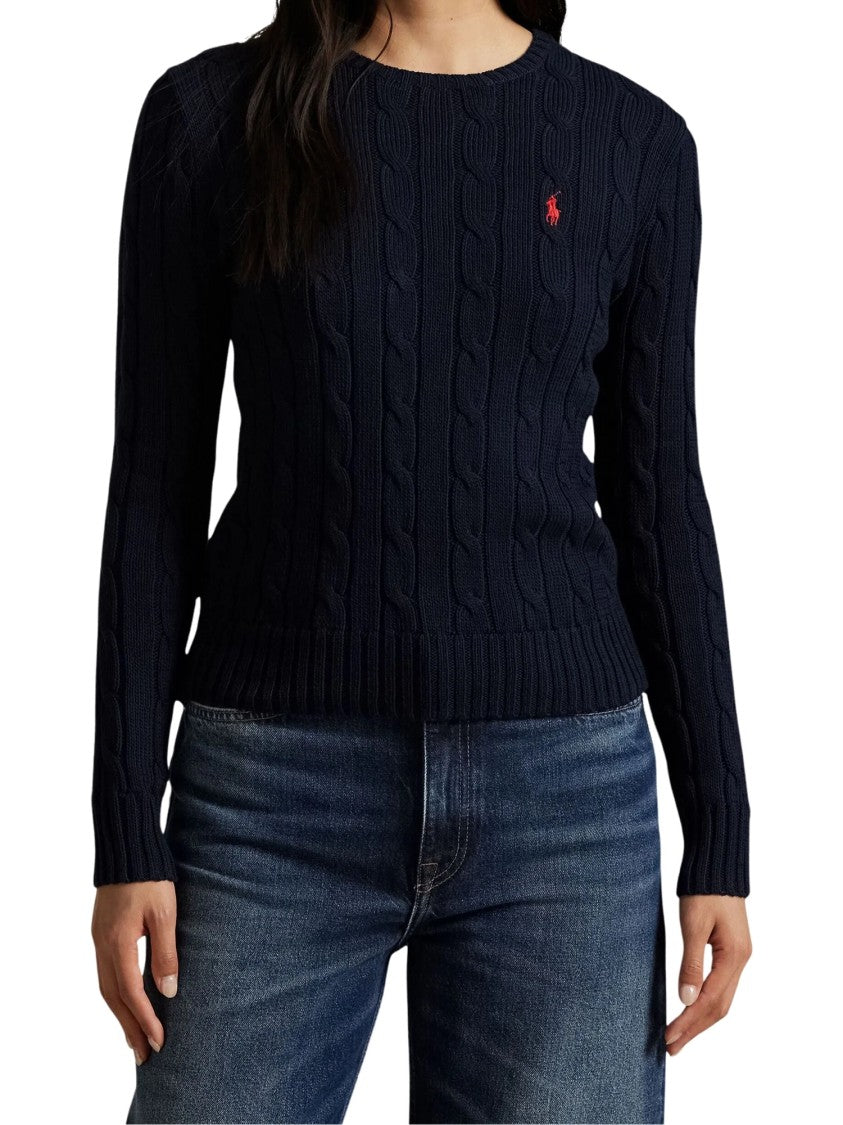 Polo Ralph Lauren Cable-Knit Crew-Neck Sweater With Ribbed Details