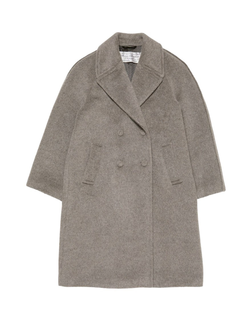 Acne Studios Double-Breasted Oversized Alpaca Coat With Wide Lapel