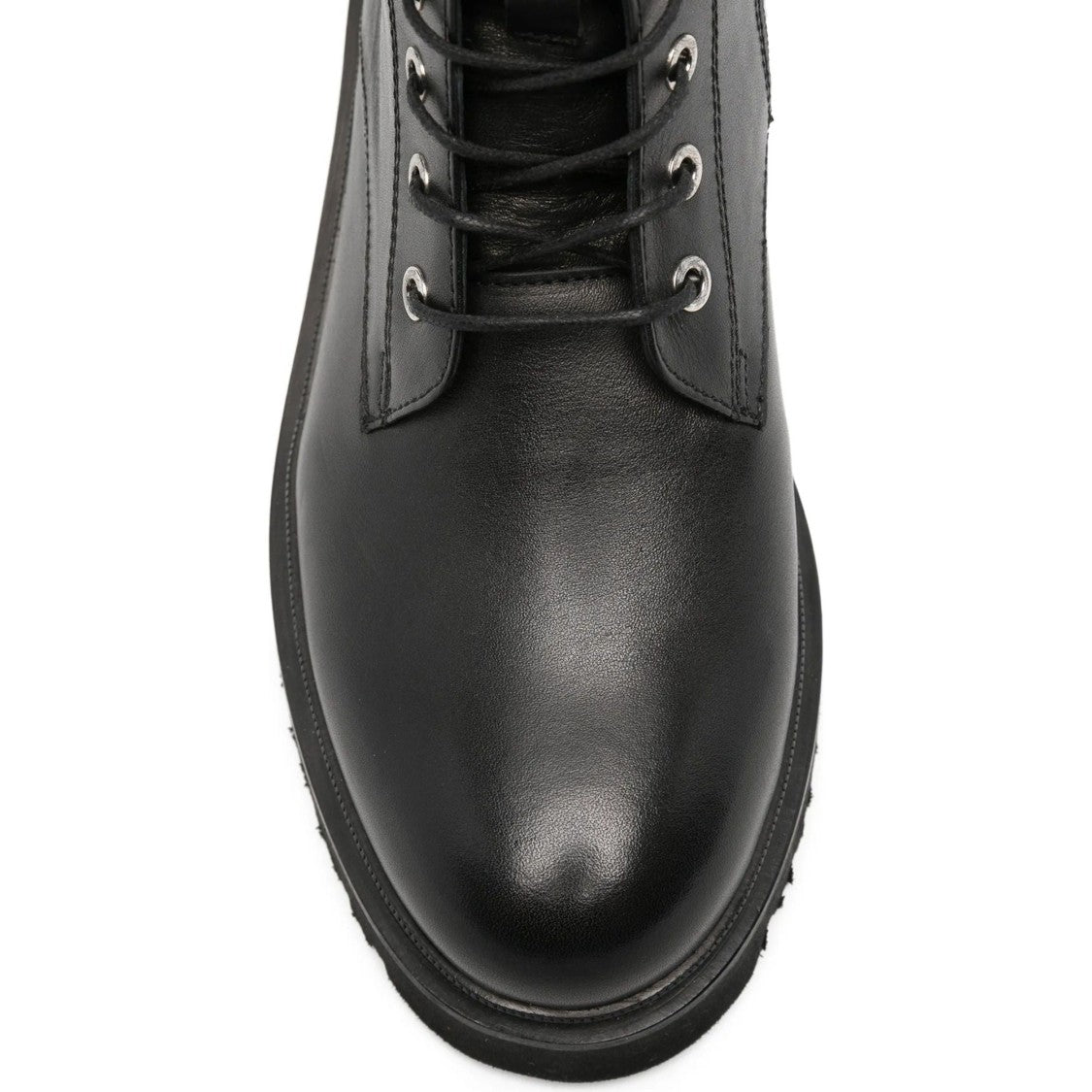 Adrianna Feretti Black Lace-Up Chunky Sole Leather Boots