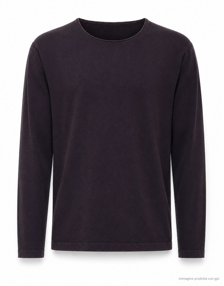 Fabrizio Del Carlo Dark Brown Lightweight Cotton Long Sleeve Top
