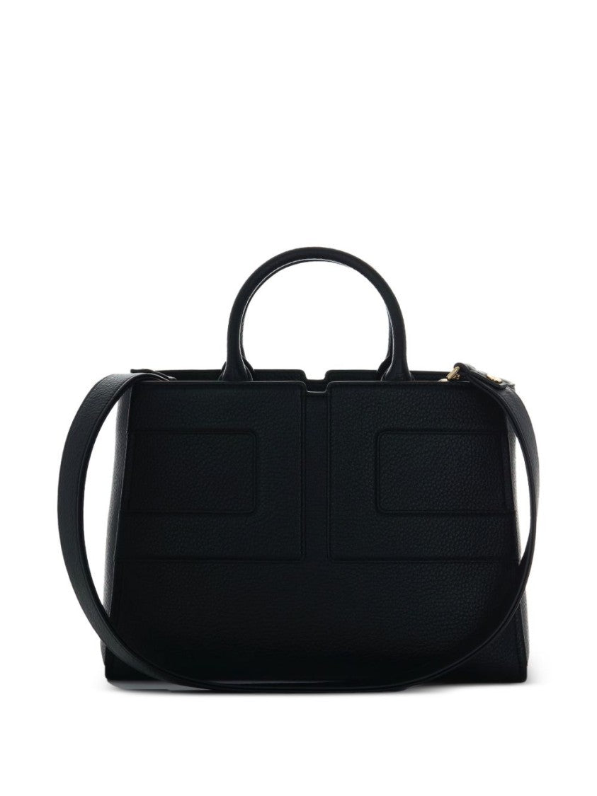Elisabetta Franchi Structured Black Handbag With Versatile Carrying Options