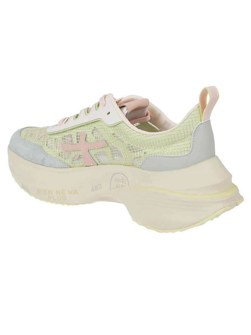 Premiata Pastel Leather And Mesh Sneakers