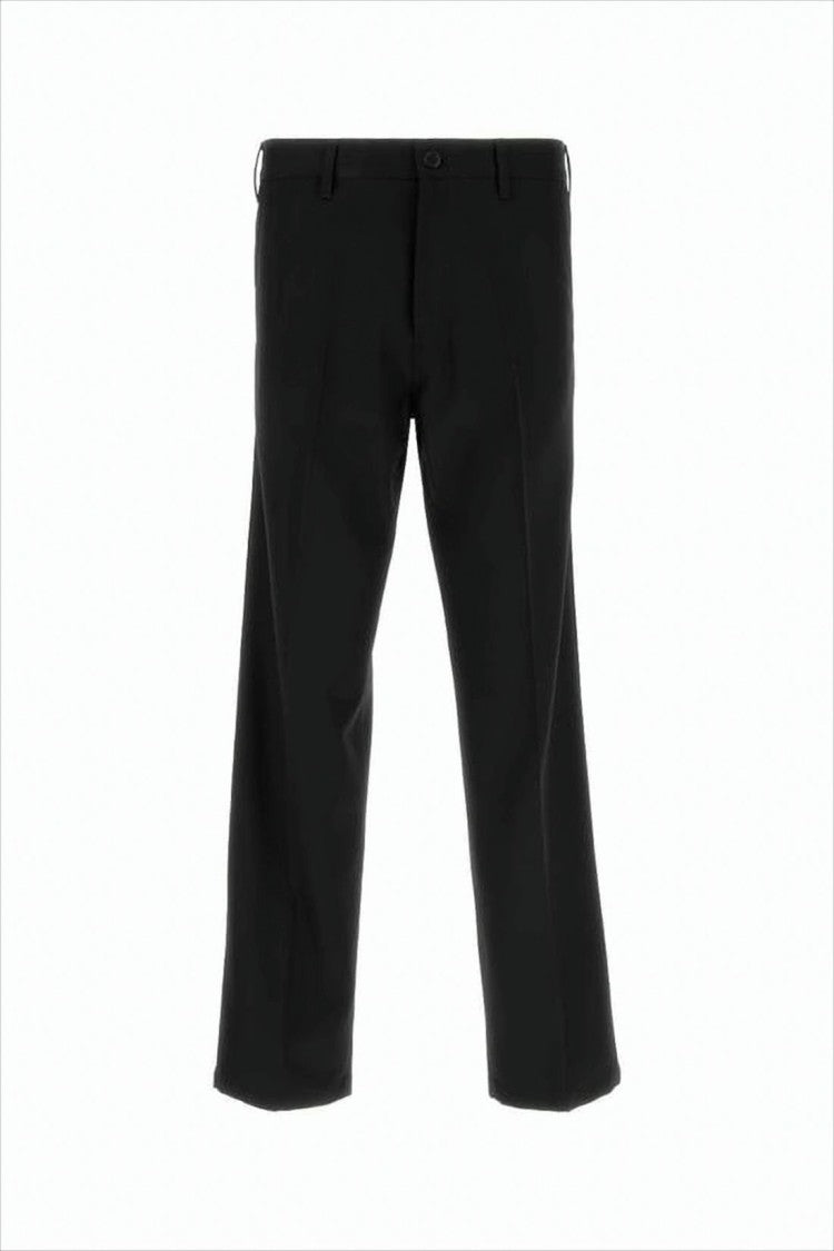 Prada Tailored Black Straight Pants With Structured Silhouette