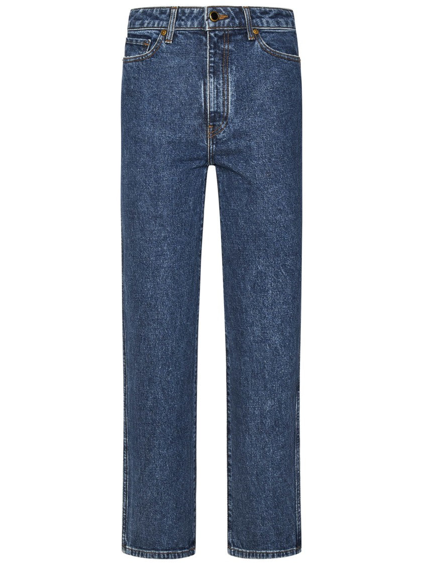 Khaite Classic High-Waisted Blue Jeans With Straight-Leg Silhouette