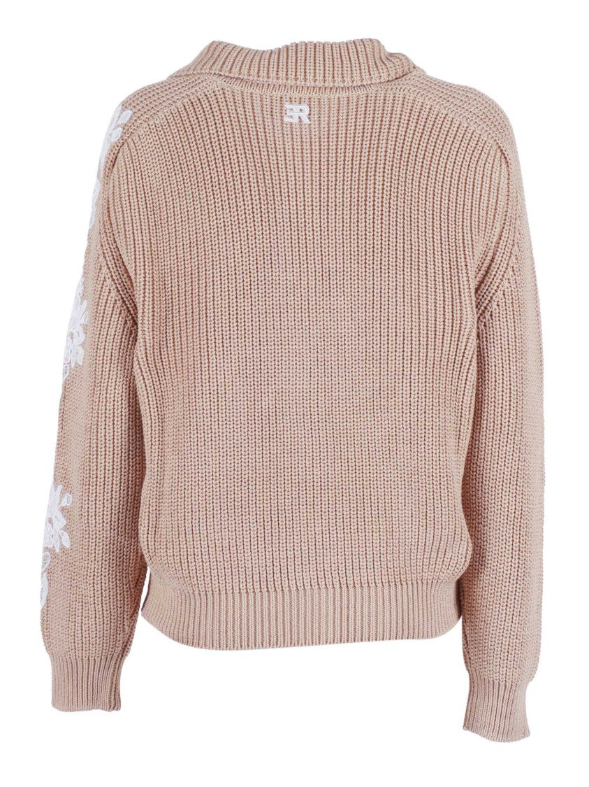 Ermanno Scervino Chunky Knit Floral Cardigan