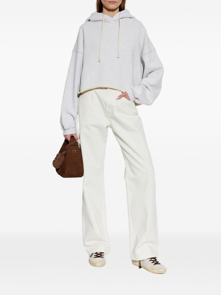 Golden Goose Distressed White Leather Low-Top Sneakers With Signature Star Detail