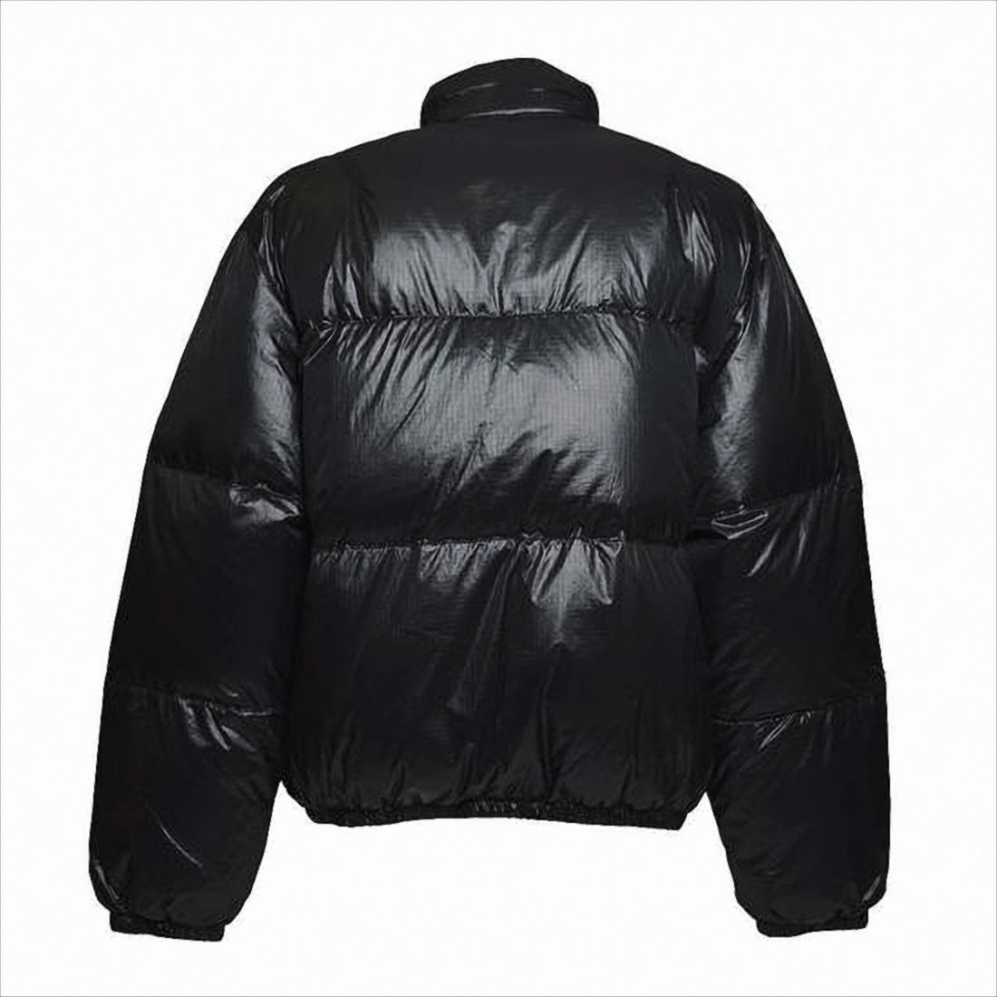 Our Legacy Oversized Black Puffer Jacket With High Collar And Button Closure