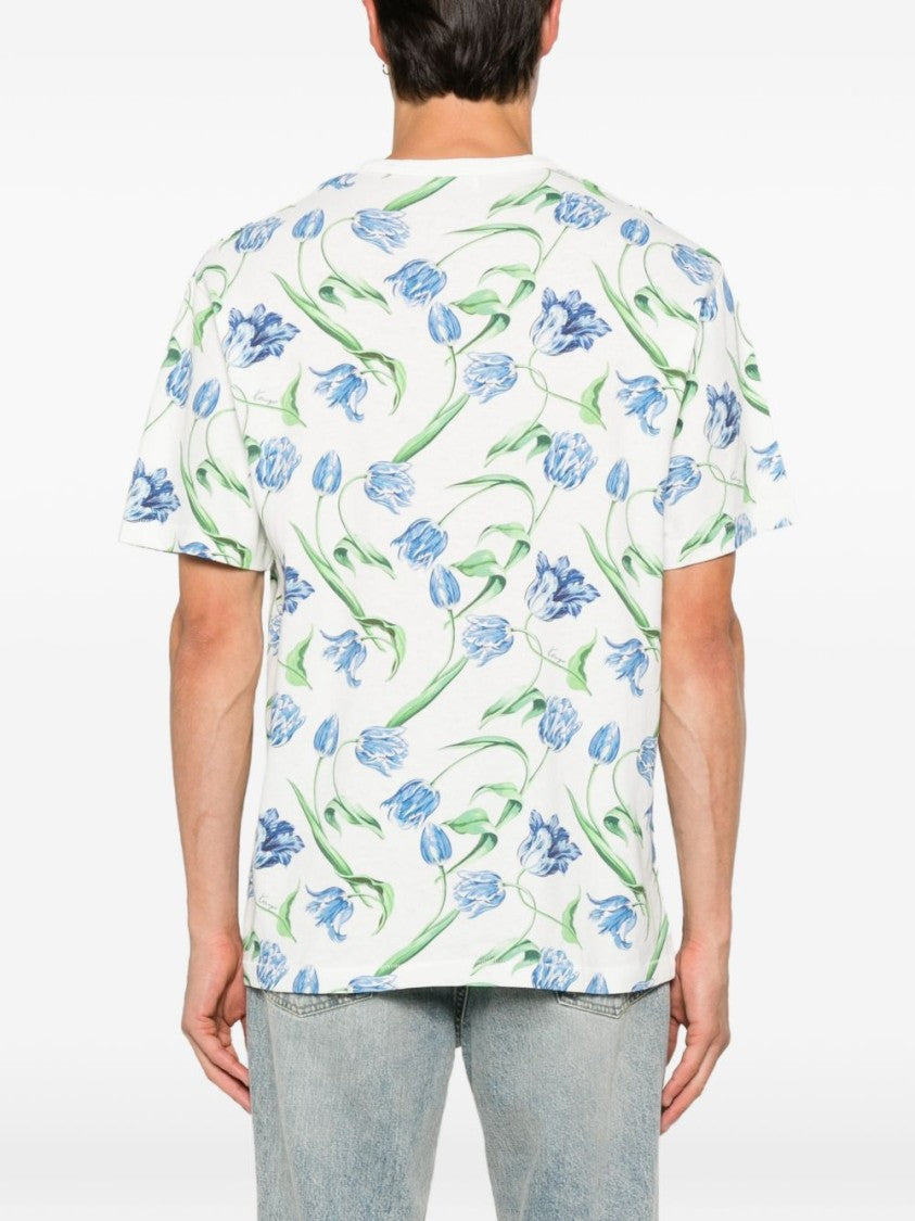 Kenzo Floral Print Crew Neck T-Shirt With Relaxed Fit