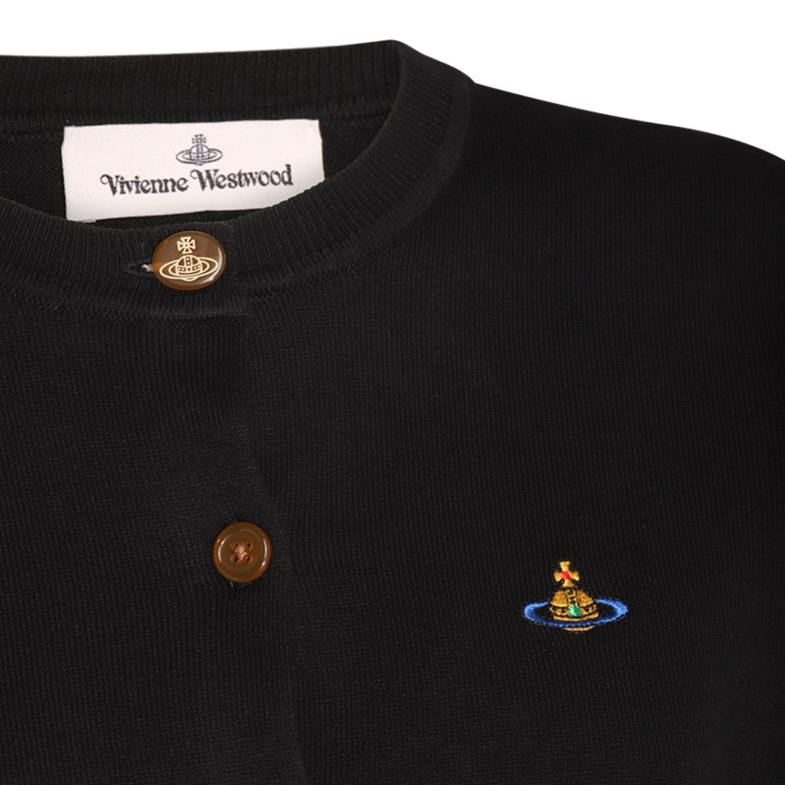 Vivienne Westwood Cotton Wool Blend Knitwear With Logo Detail And Button Fastening